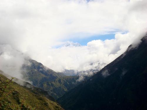 View of the Himalayan peaks from Hotel Everest View